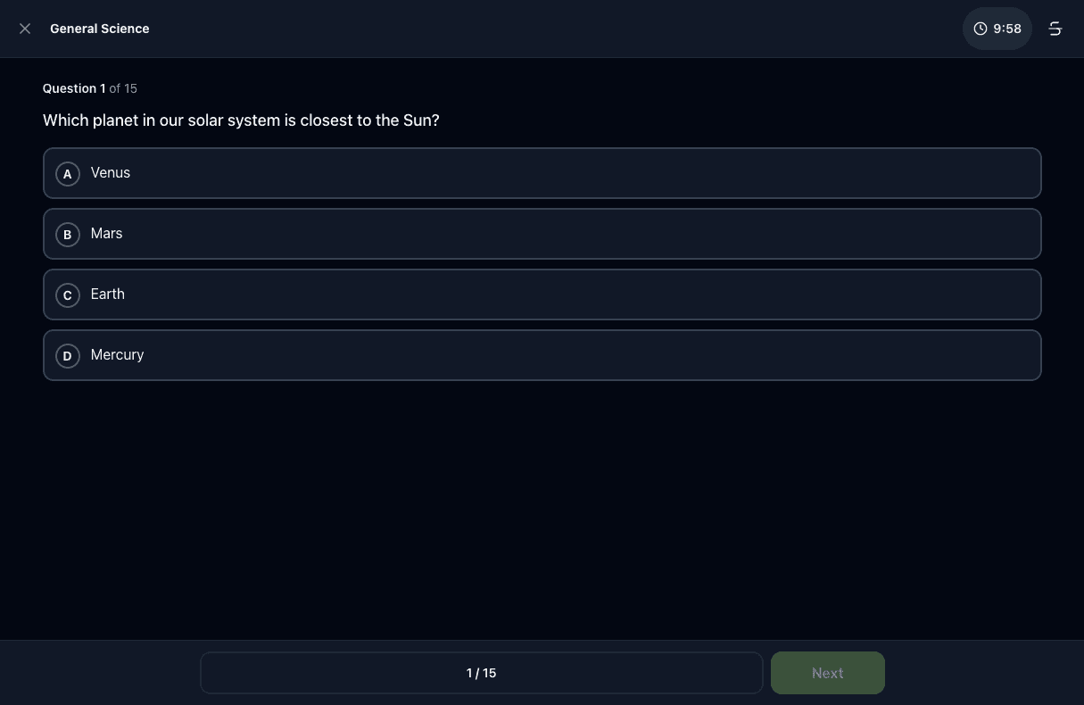 Tigertest ASVAB practice test on desktop