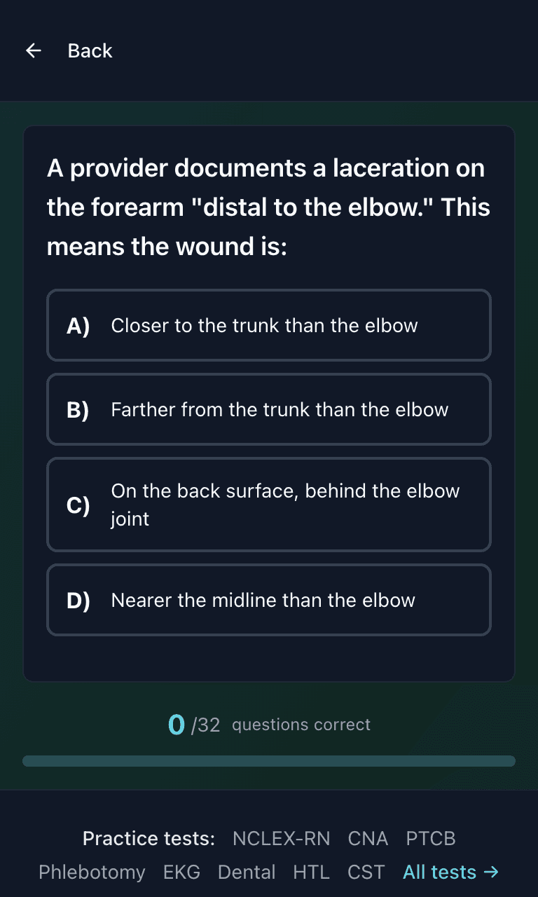 Tigertest CCMA practice test training mode on mobile