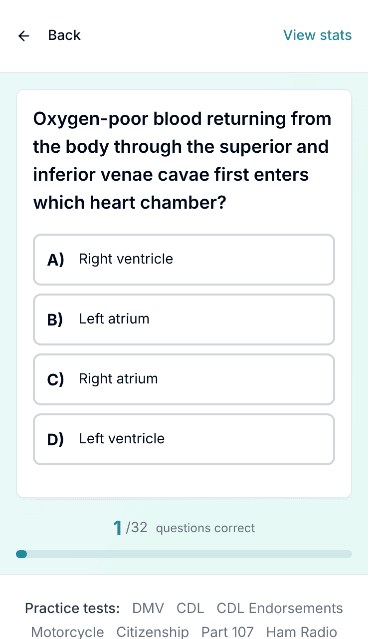 Tigertest CCMA practice test training mode on mobile