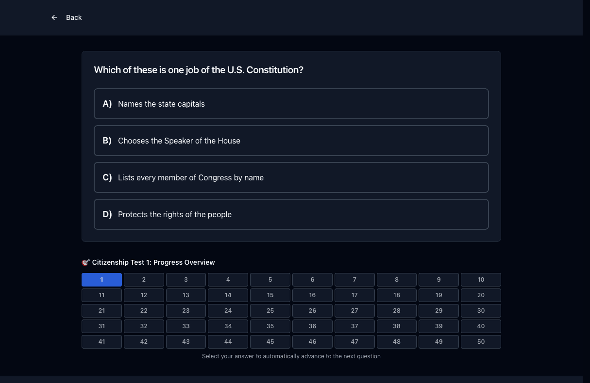 Tigertest citizenship practice test on desktop