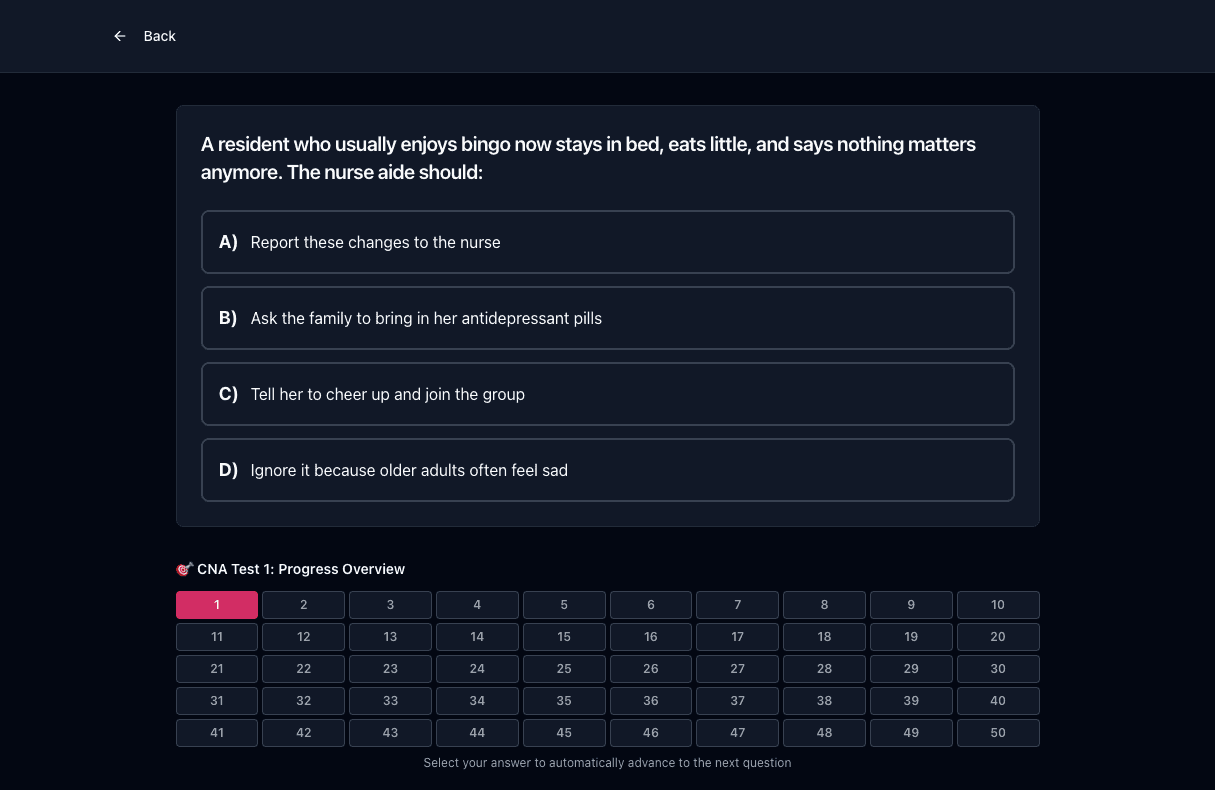 Tigertest CNA practice test on desktop