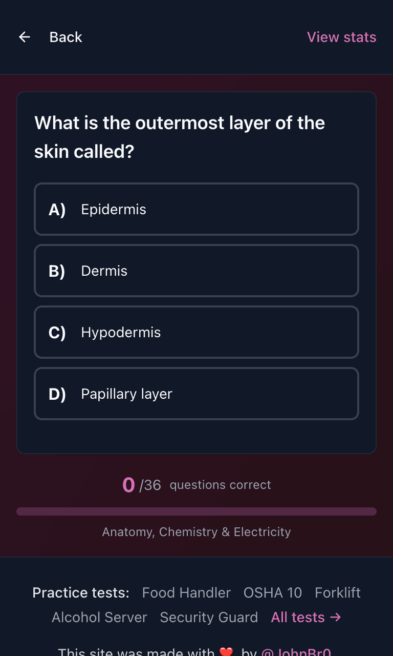 Tigertest Cosmetology practice test training mode on mobile