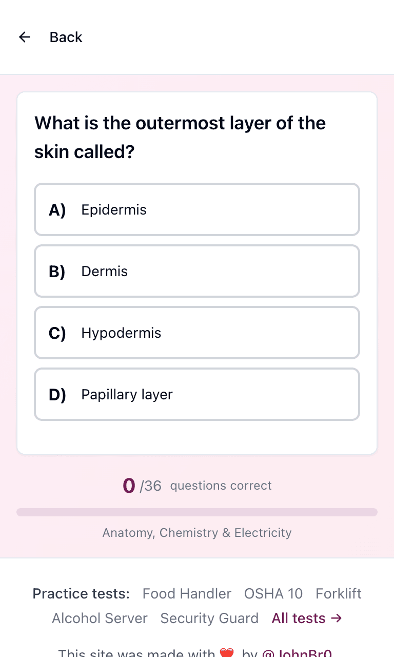 Tigertest Cosmetology practice test training mode on mobile