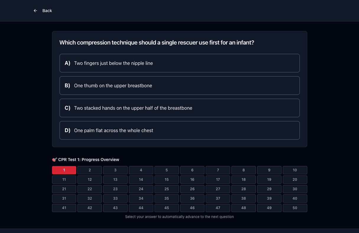 Tigertest CPR practice test on desktop