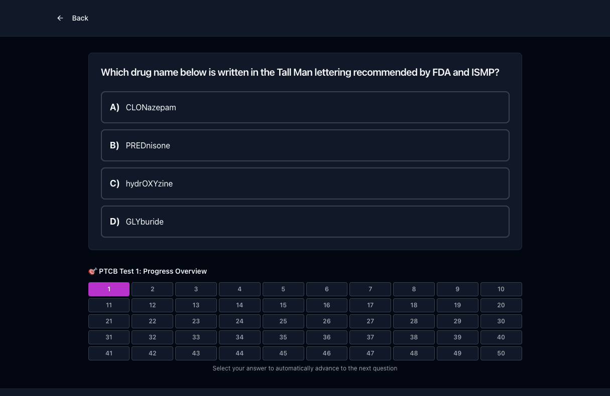 Tigertest PTCB practice test on desktop