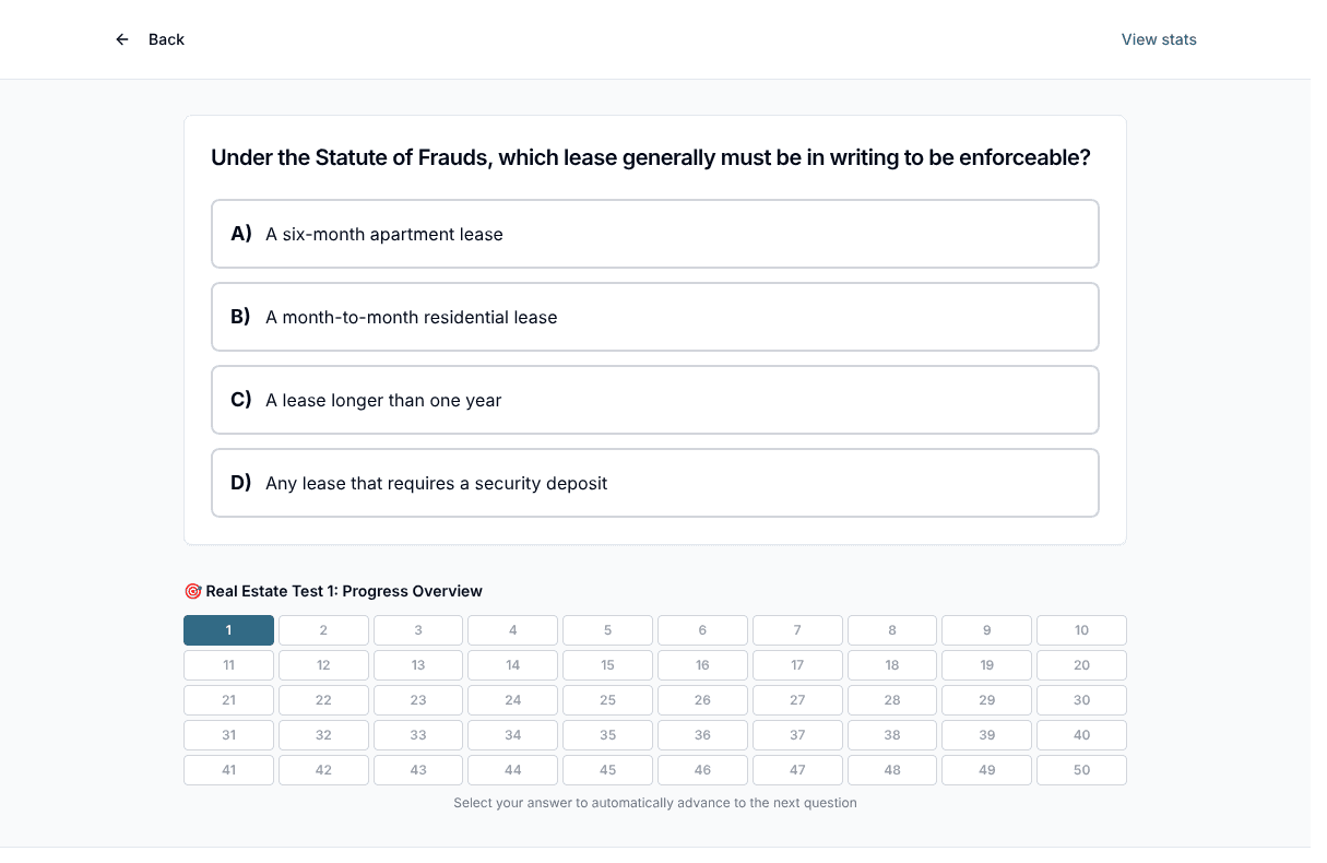 Tigertest Real Estate practice test on desktop