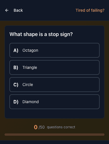 Tigertest mobile DMV practice test training mode