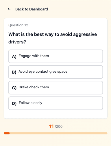 TigerTest mobile DMV practice test training mode