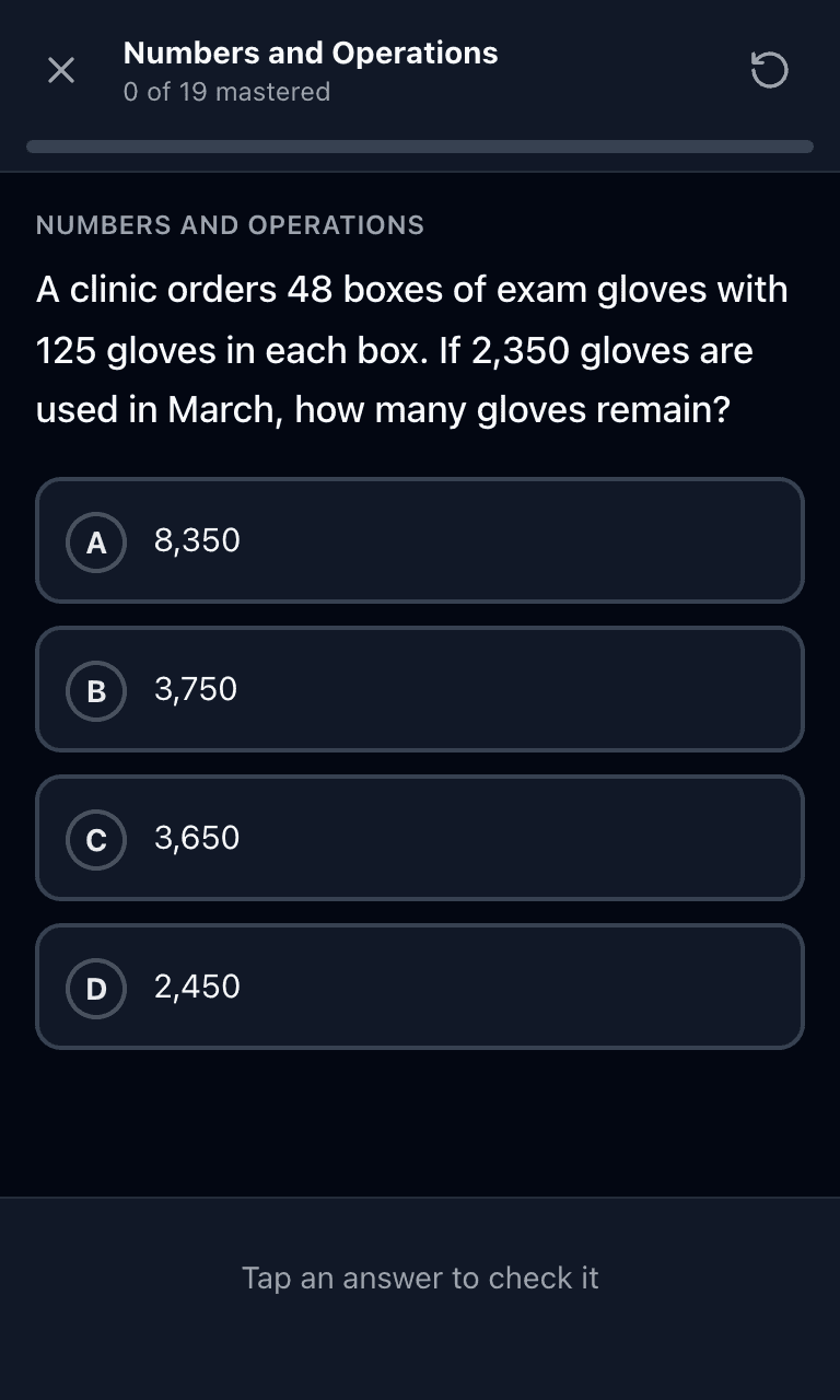 Tigertest HESI A2 practice test training mode on mobile
